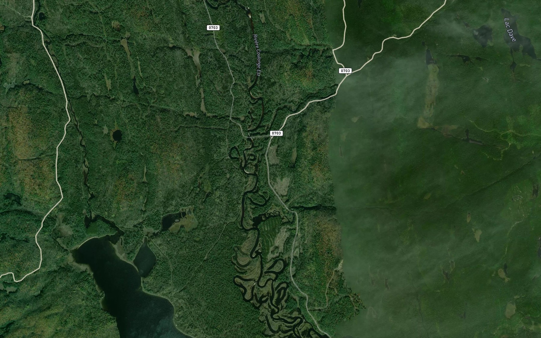Satellite map of the Petite riviere Picanoc