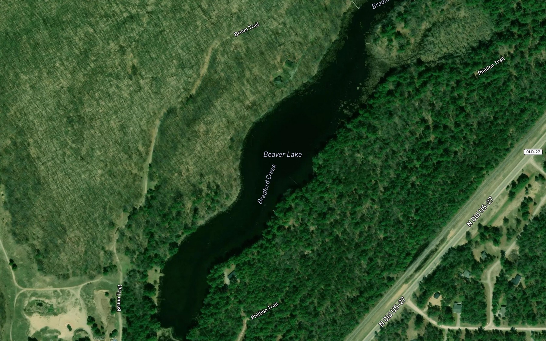 Satellite map of the Beaver Lake