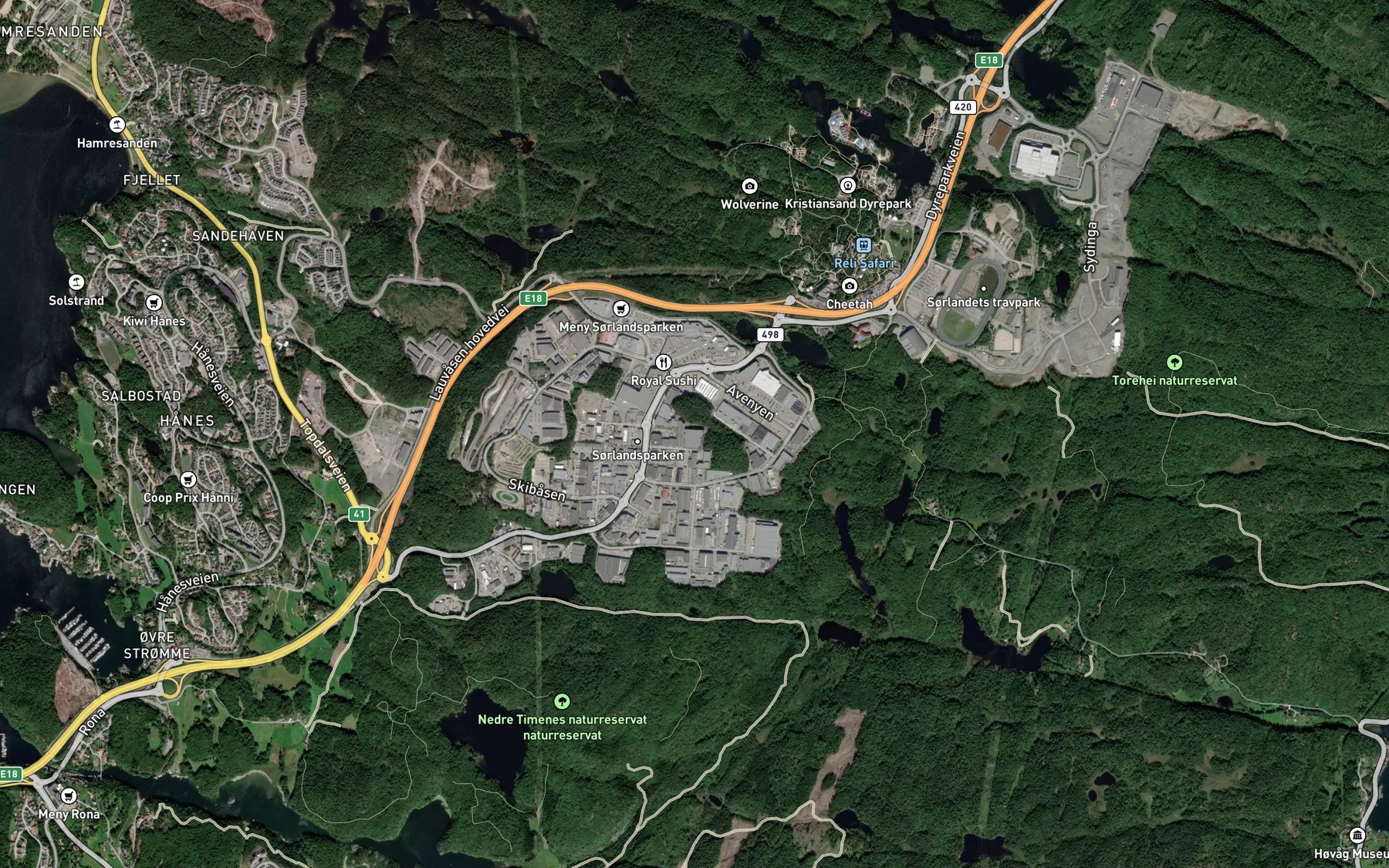 Satellite map of the Barseltjorna