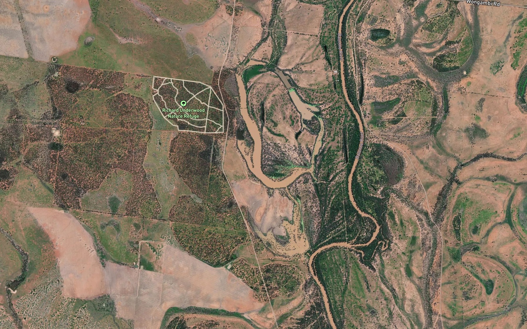 Satellite map of the Beardie Lagoon