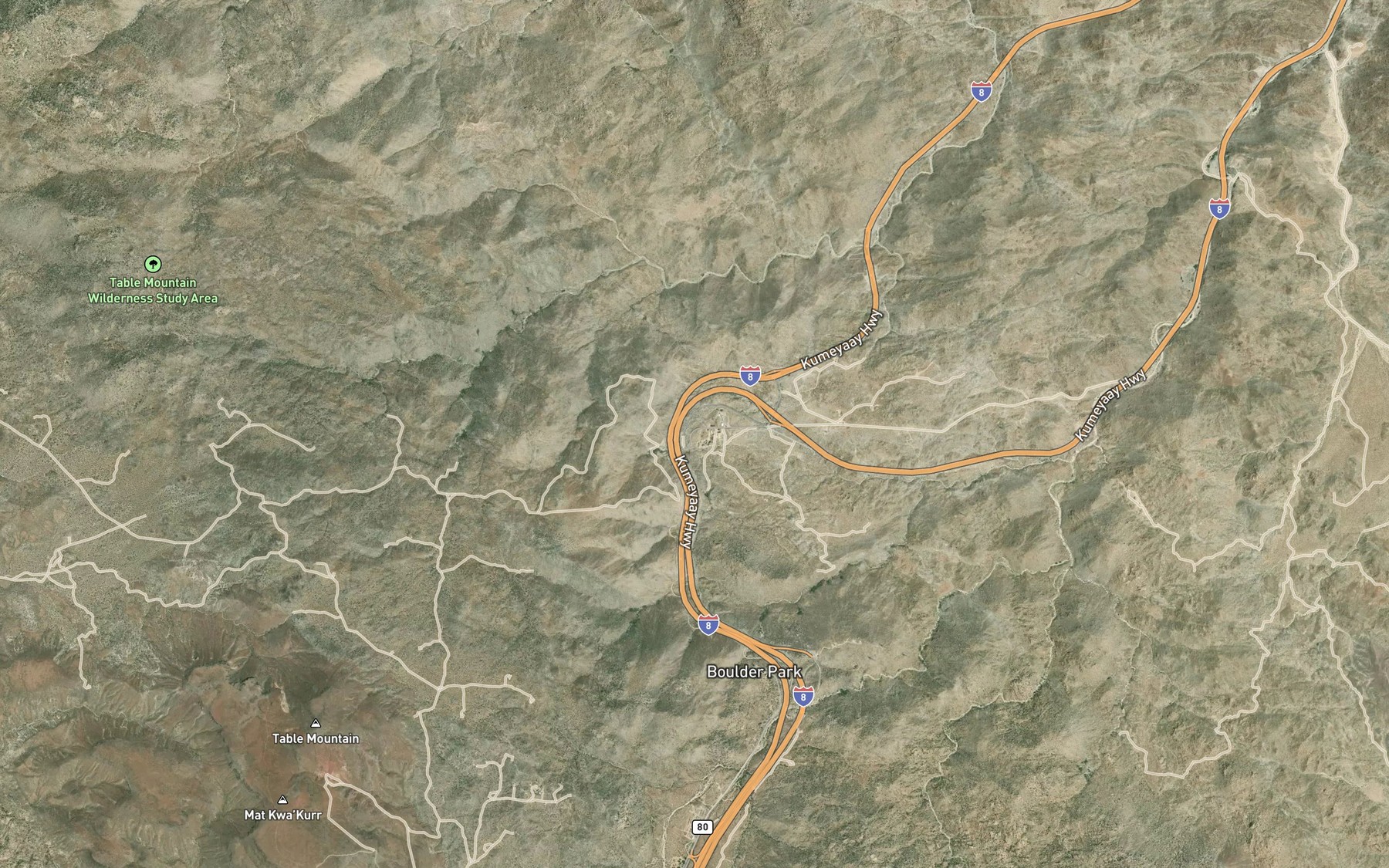 Satellite map of the Mountain Spring