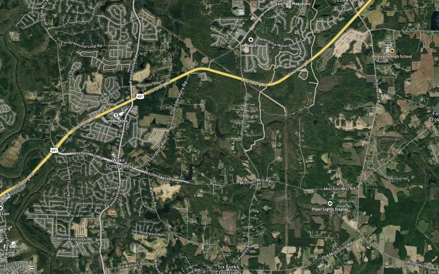 Satellite map of the Blackley Pond
