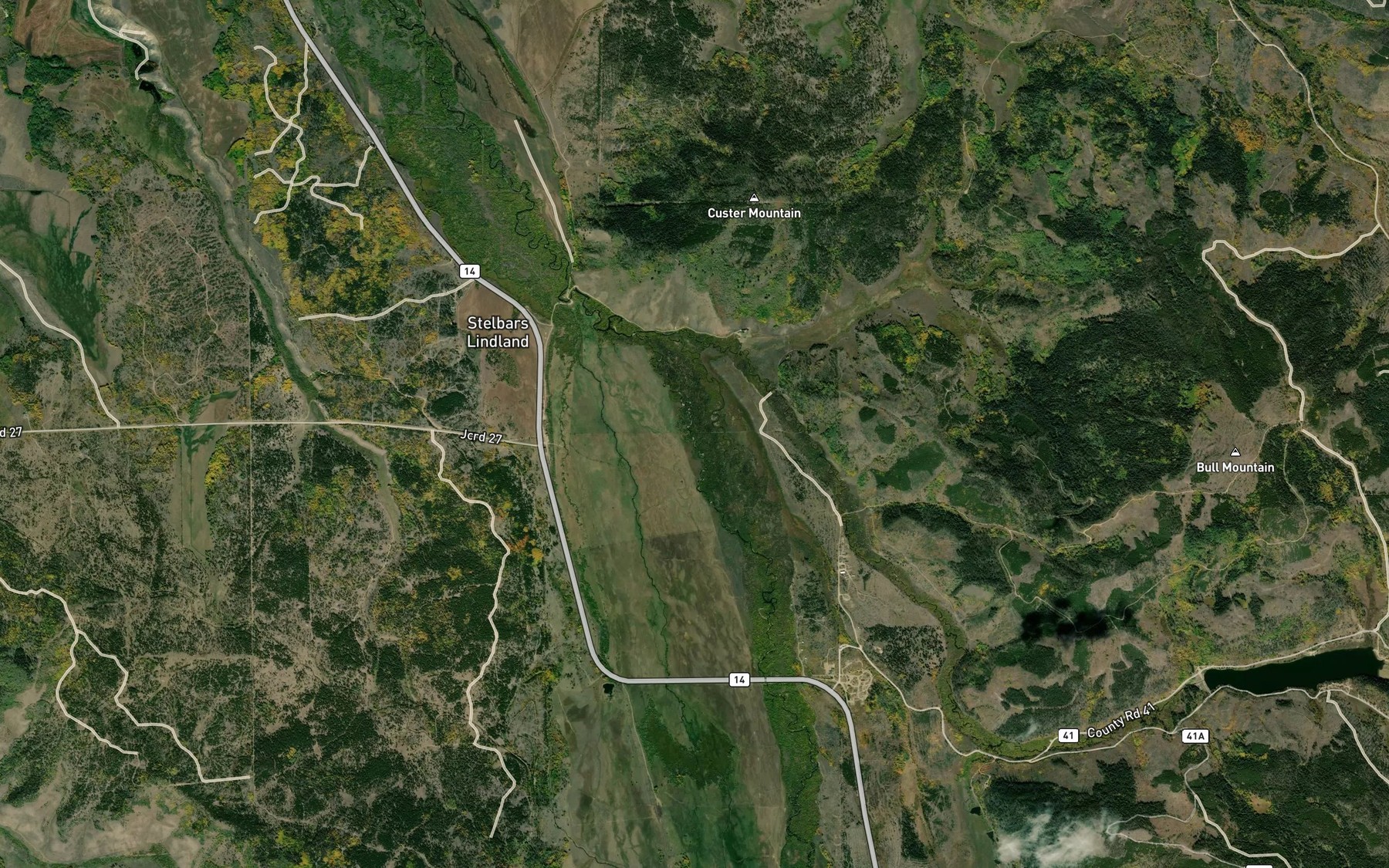 Satellite map of the Wagon Wheel Ditch