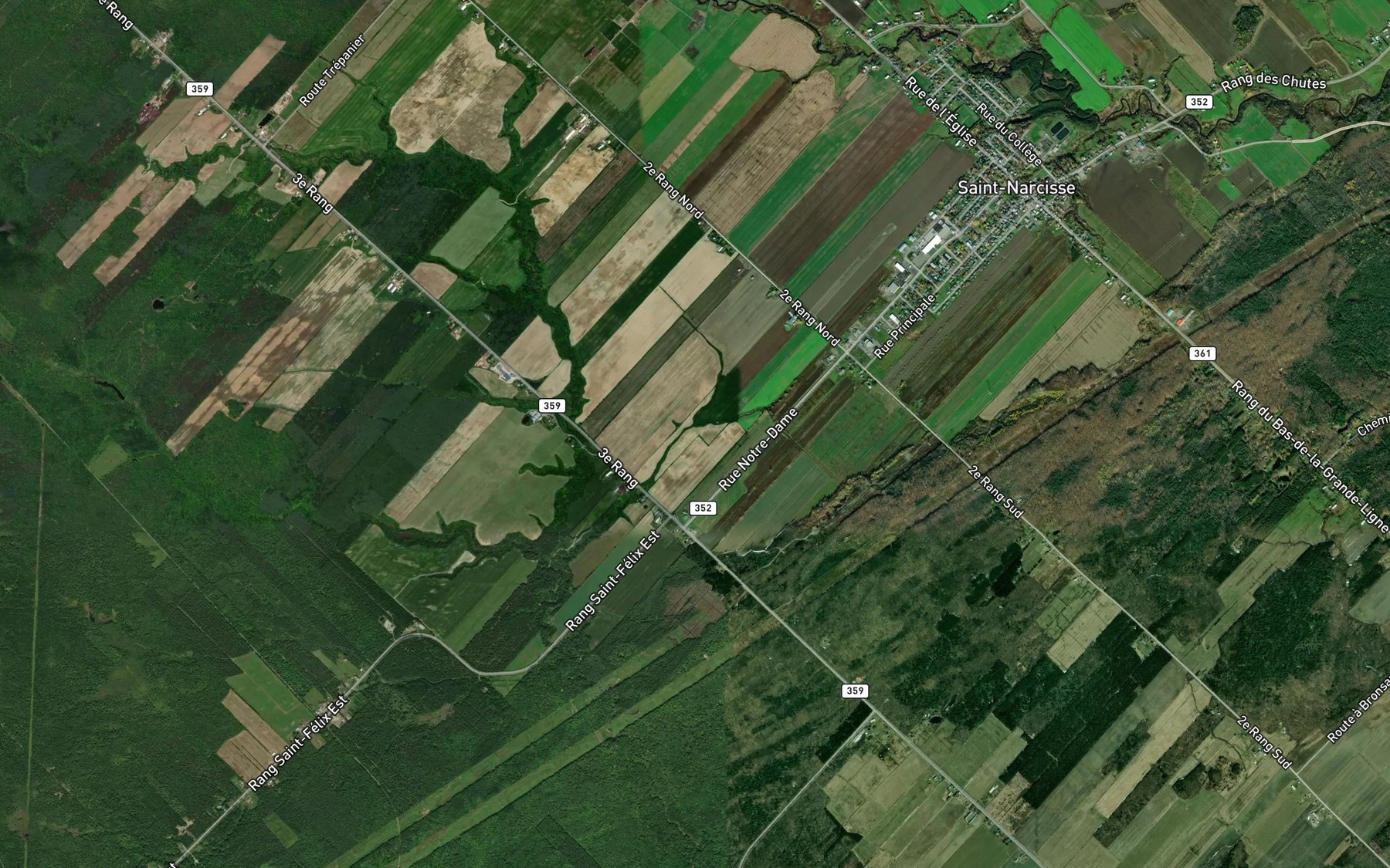 Satellite map of the Ruisseau Ayotte-Cossette