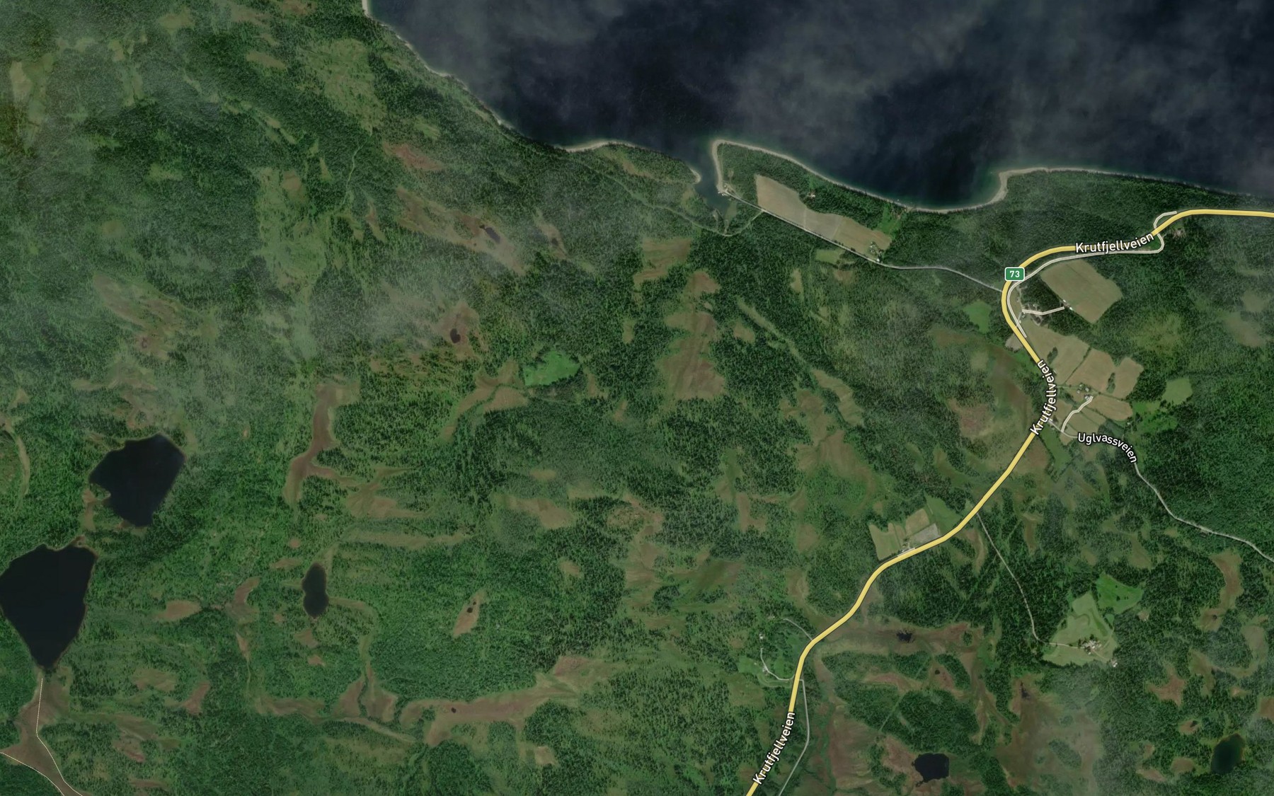 Satellite map of the Bjornaga