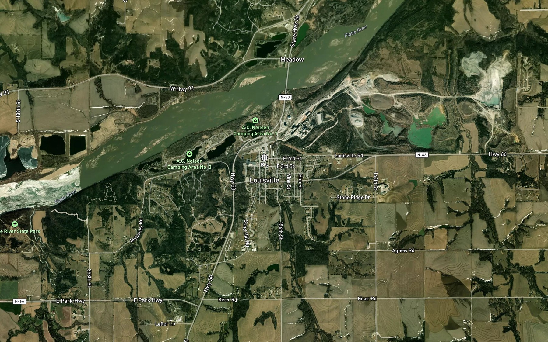 Satellite map of the Mill Creek