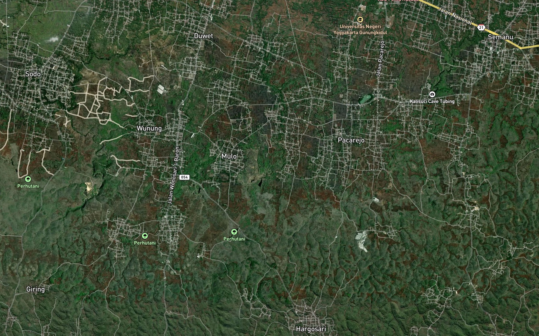 Satellite map of the Kali Dengok