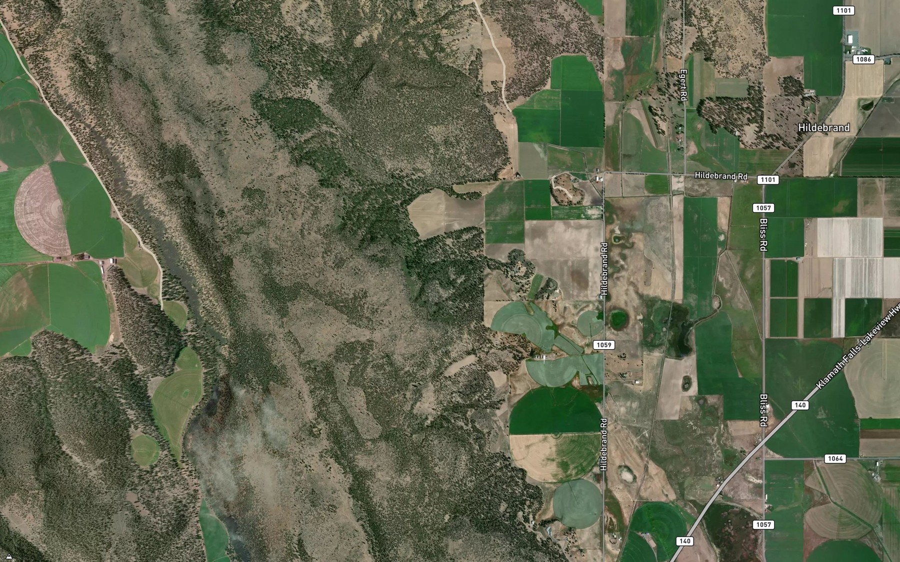 Satellite map of the Applegate Spring