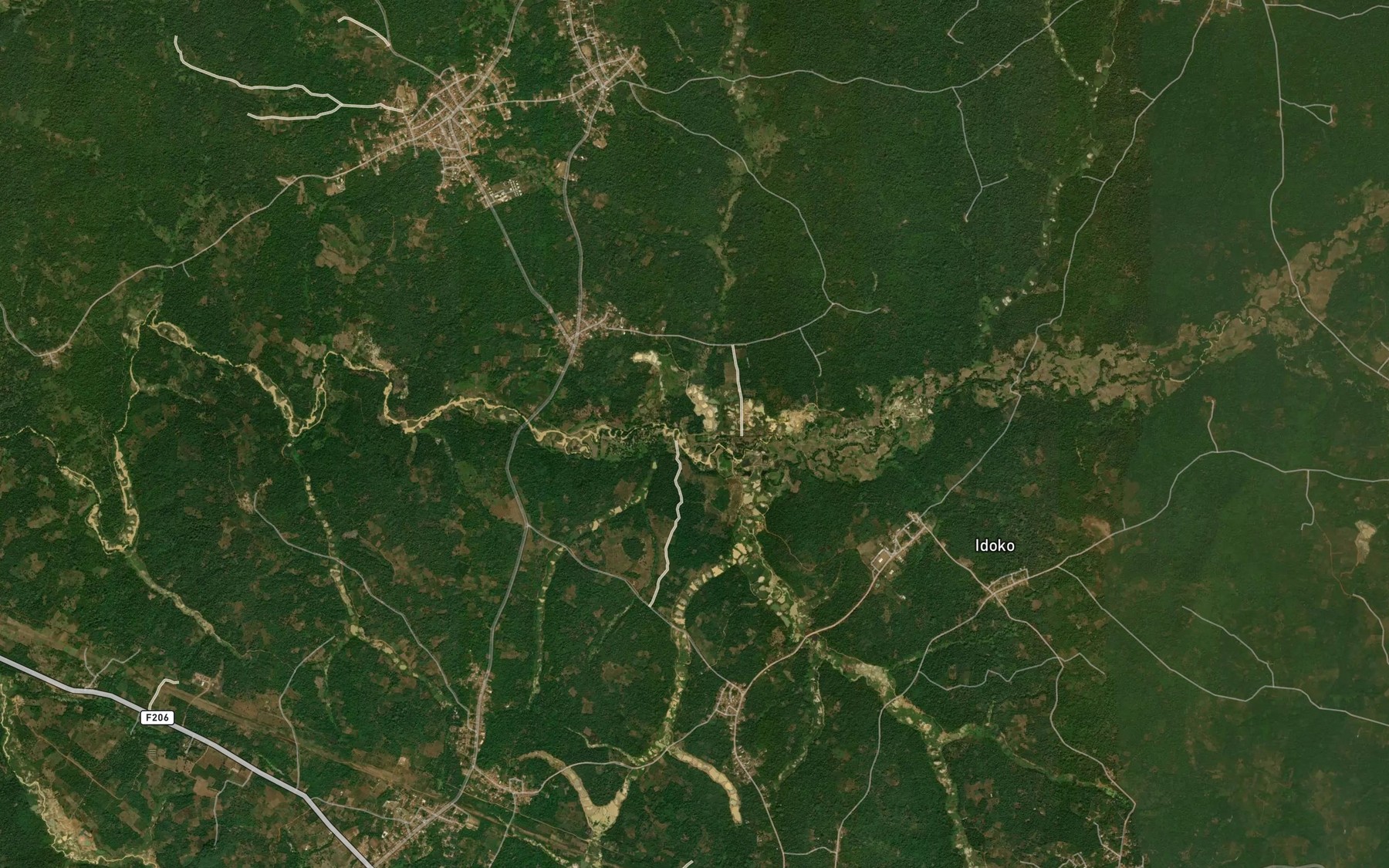 Satellite map of the River Ayeyo