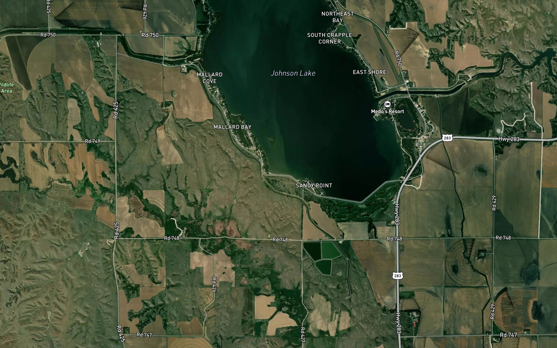 Satellite map of the South Bay