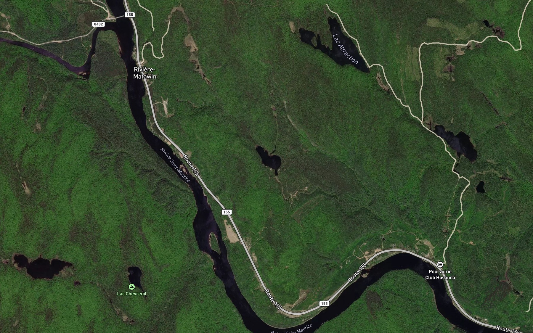 Satellite map of the Lac Daine