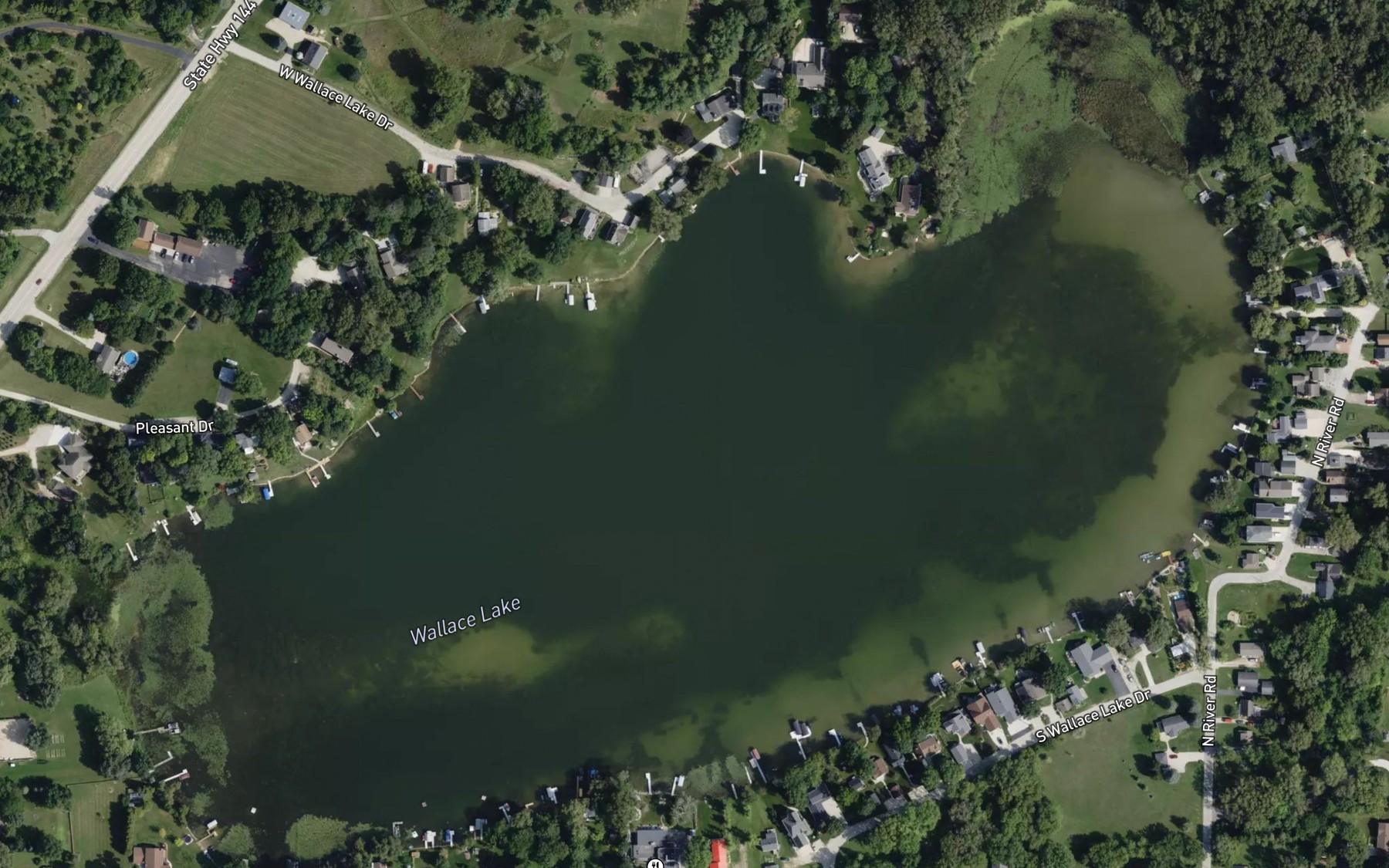 Satellite map of the Wallace Lake