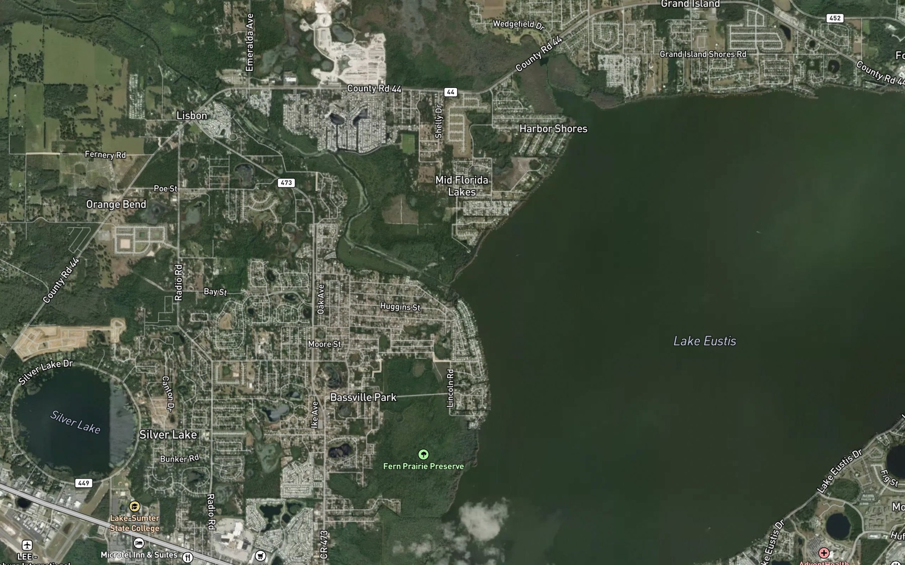 Satellite map of the Haynes Creek