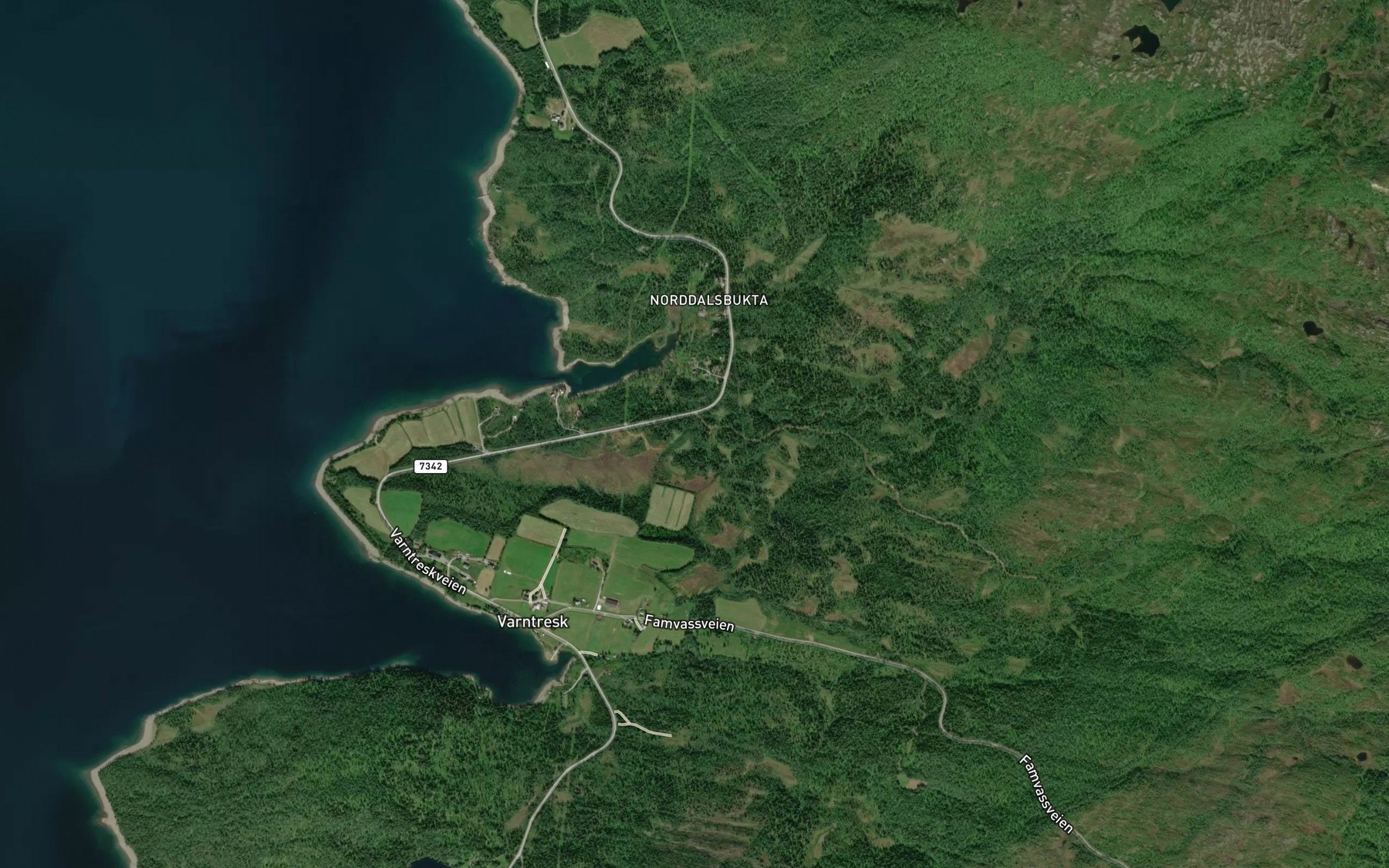 Satellite map of the Bekkenesbekken