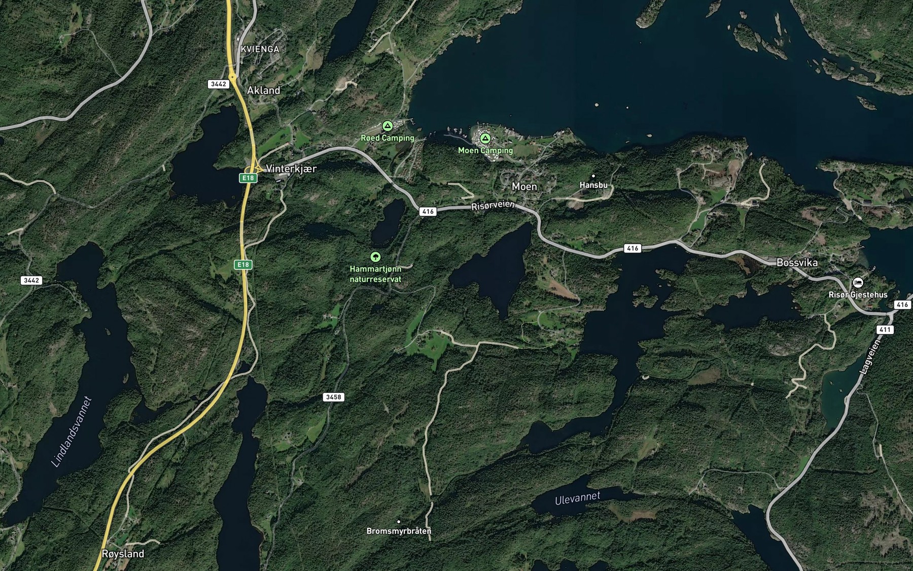 Satellite map of the Spitvika