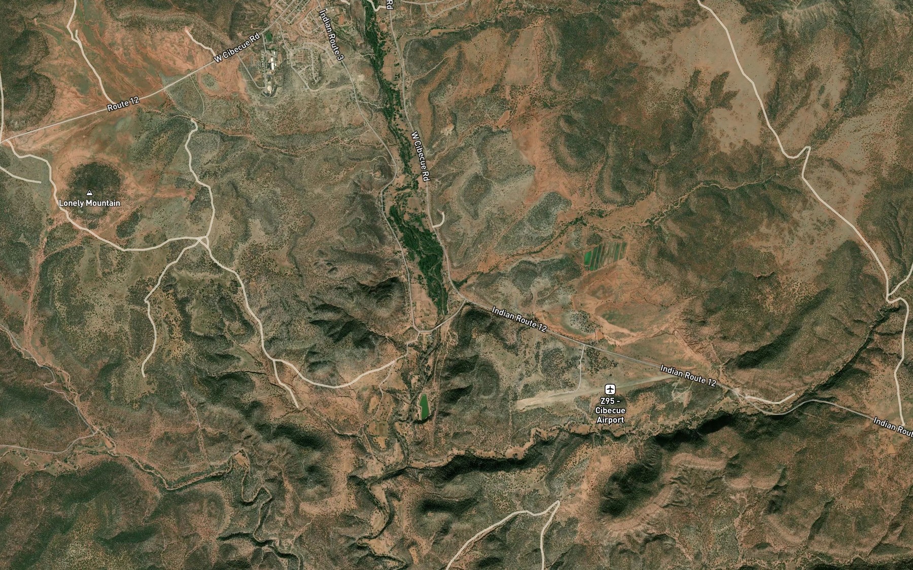 Satellite map of the V Eighteen Wash