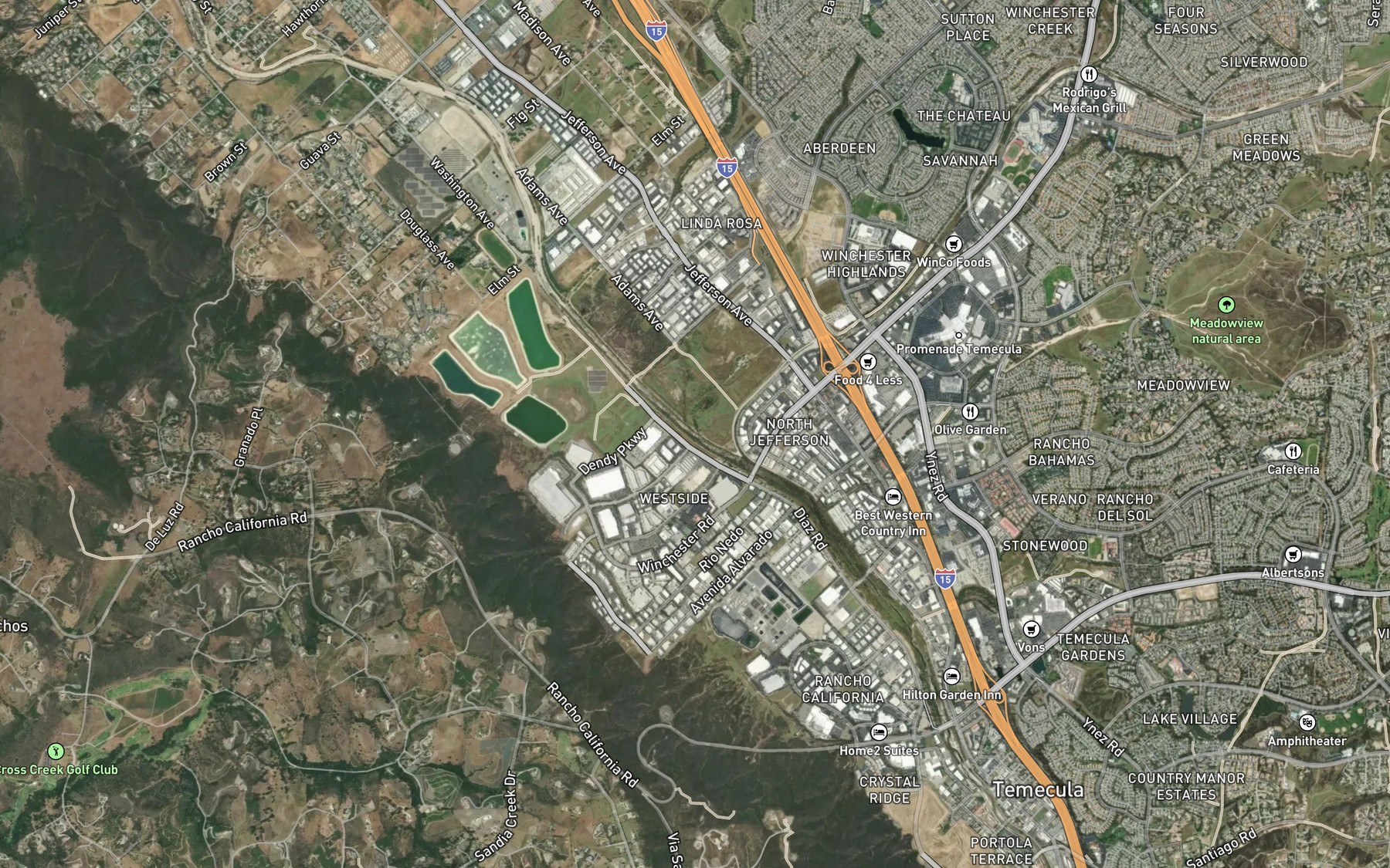 Satellite map of the Santa Gertrudis Creek