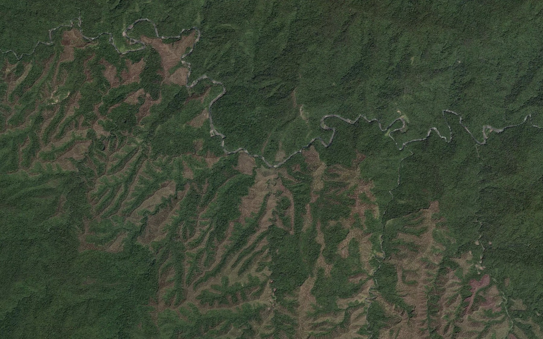 Satellite map of the Bore River
