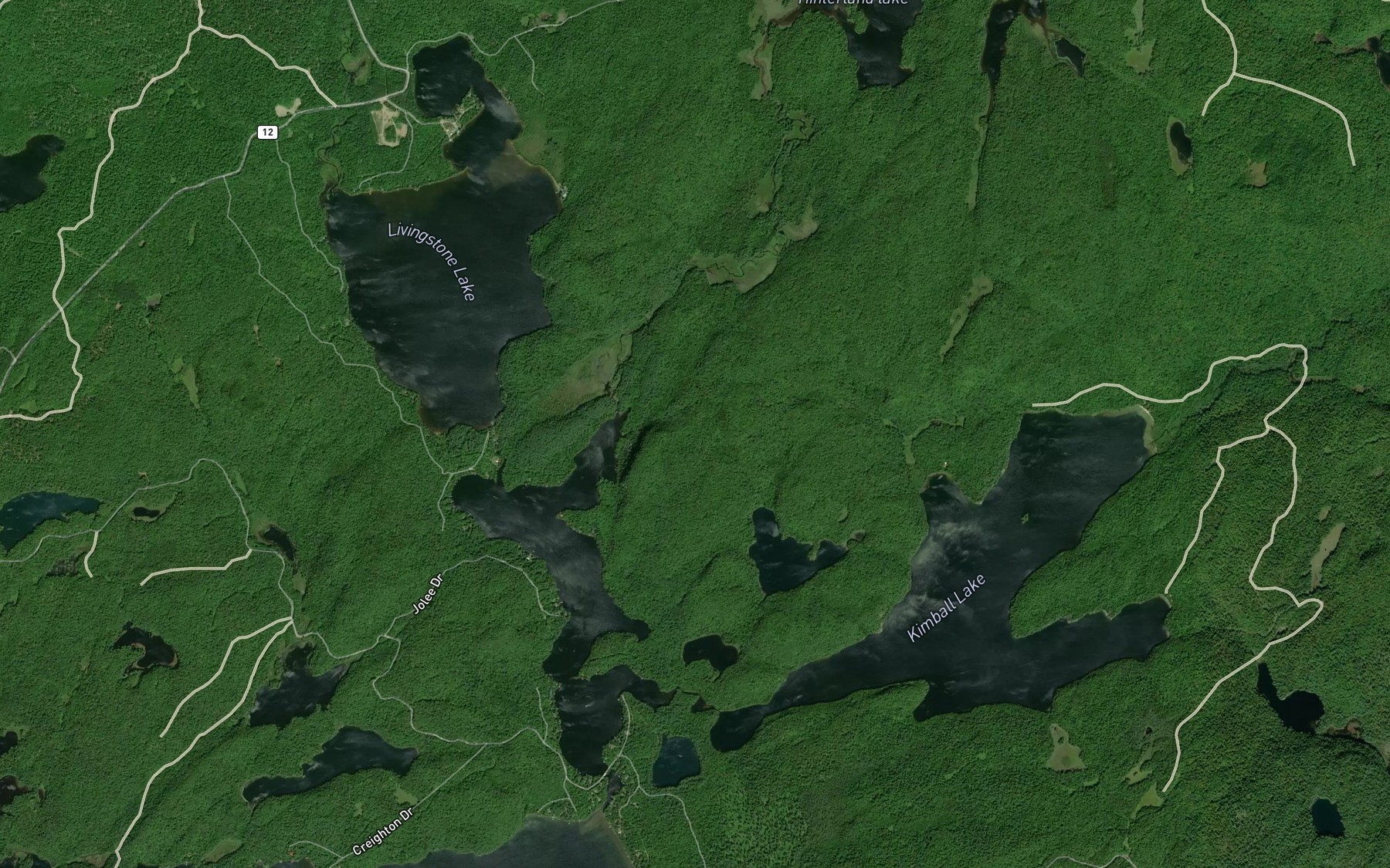 Satellite map of the Hinterland Creek