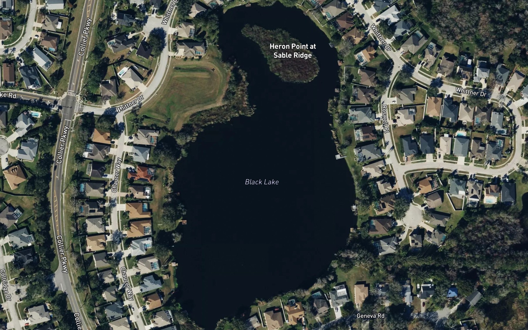Satellite map of the Black Lake