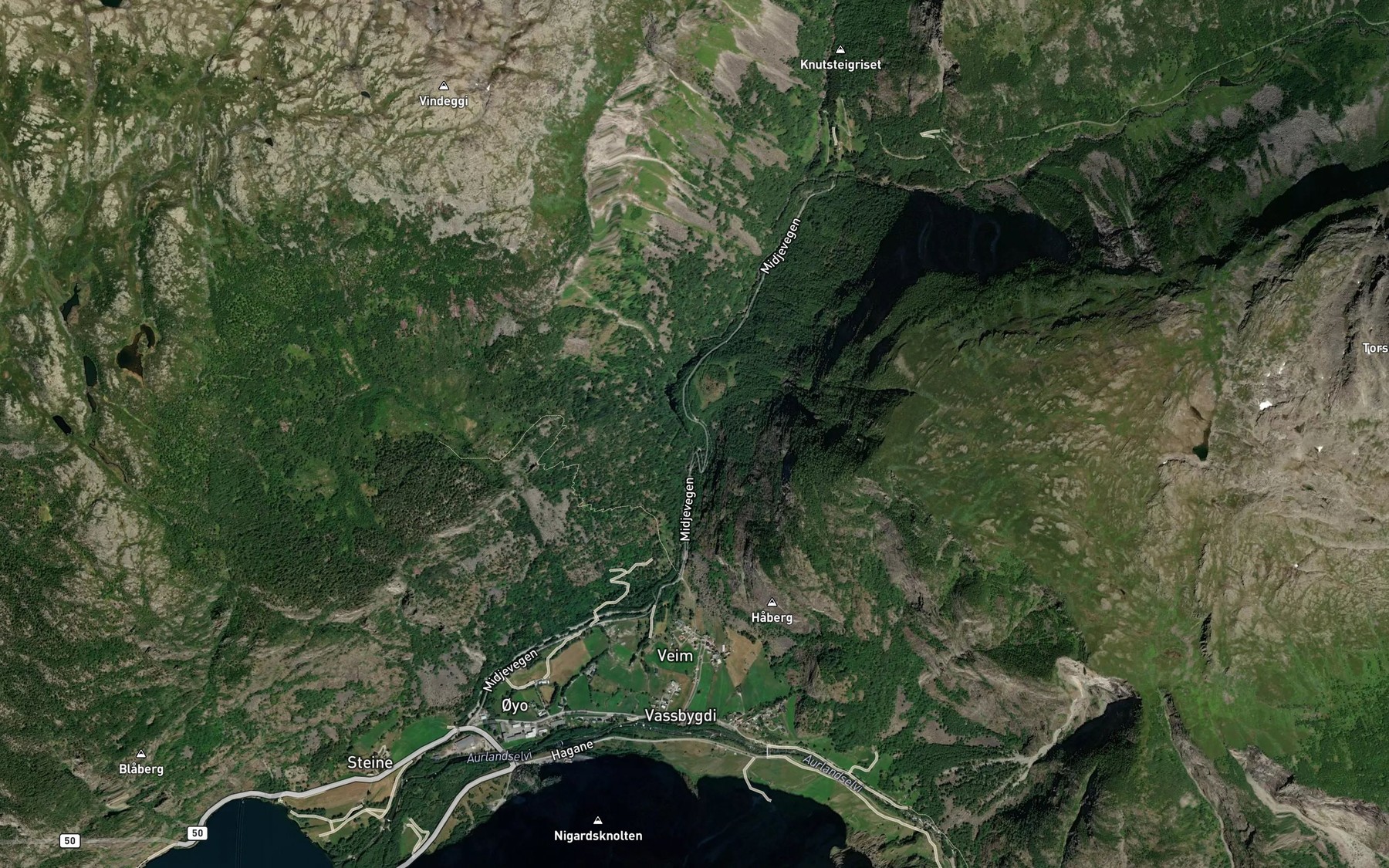 Satellite map of the Bronnsgrovi