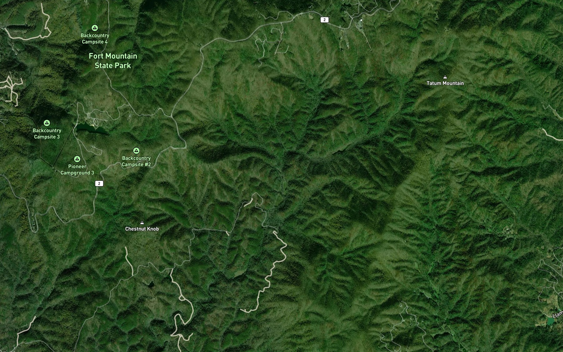 Satellite map of the Baker Branch