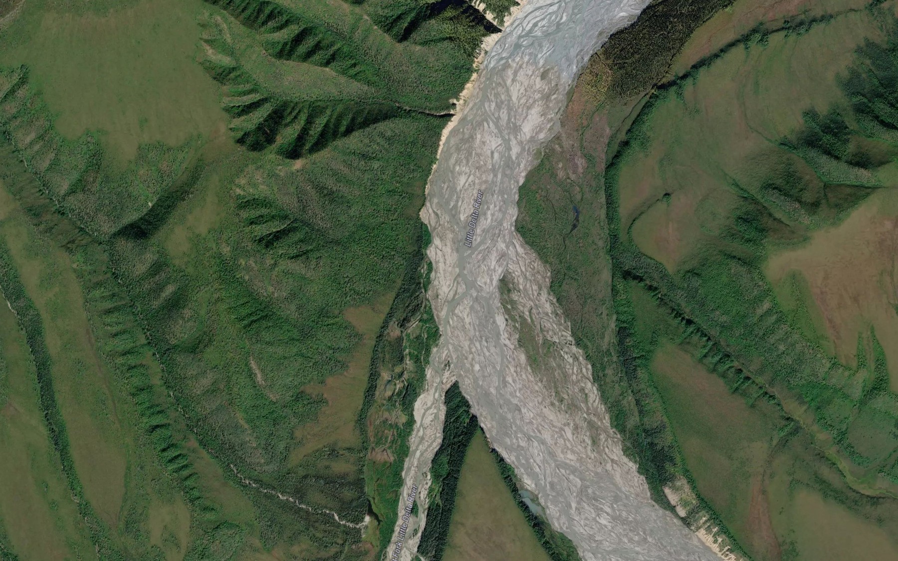 Satellite map of the West Fork Little Delta River