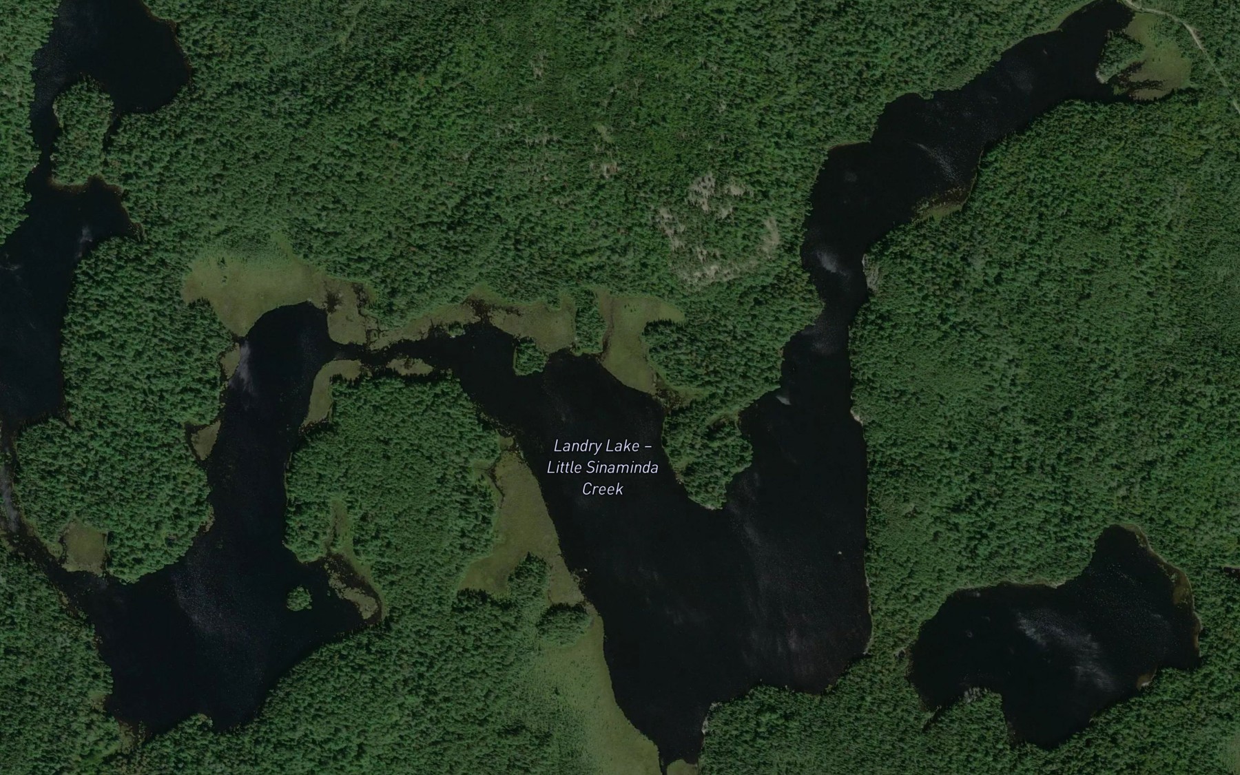 Satellite map of the Landry Lake