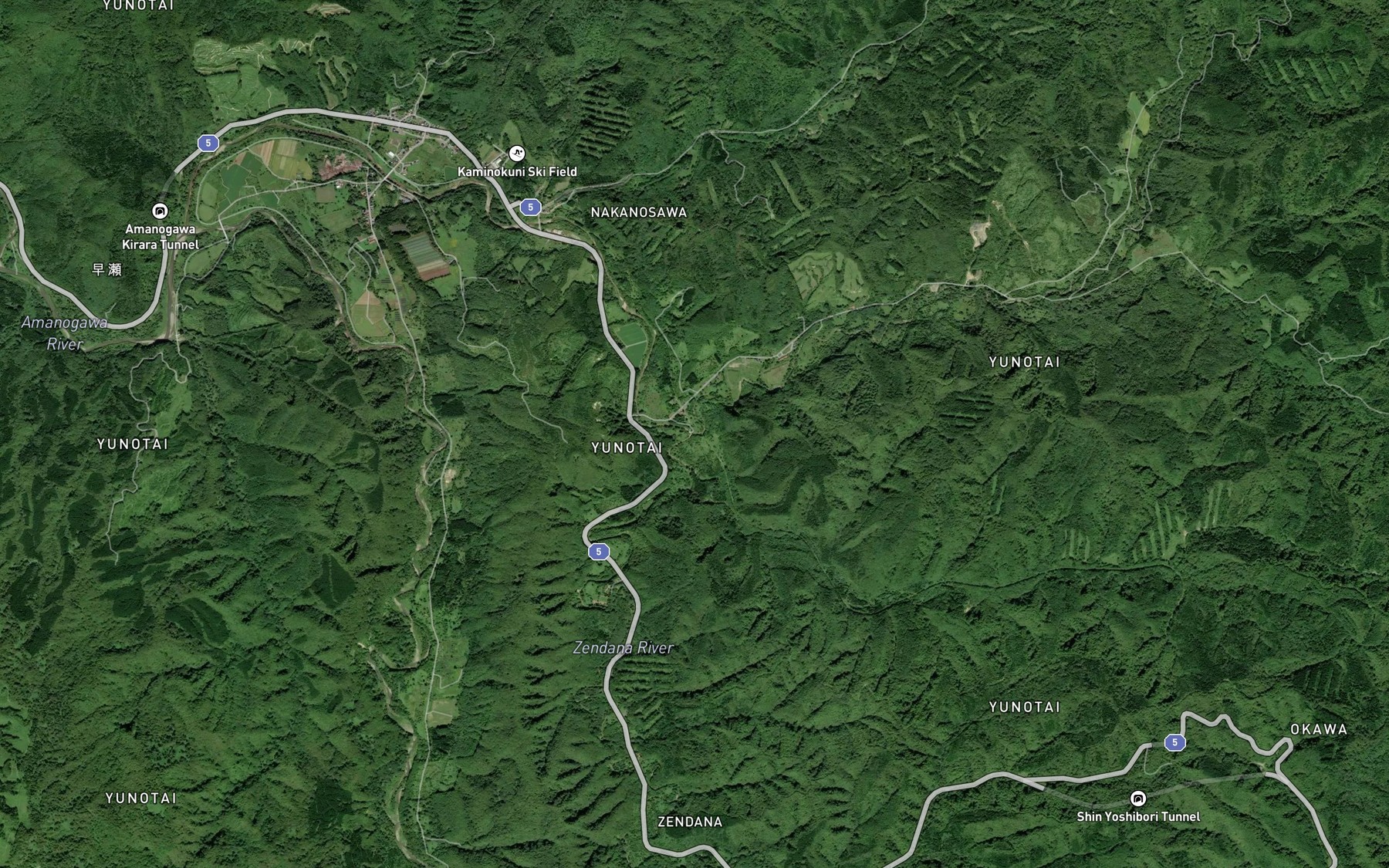 Satellite map of the Shinmeinosawa Gawa