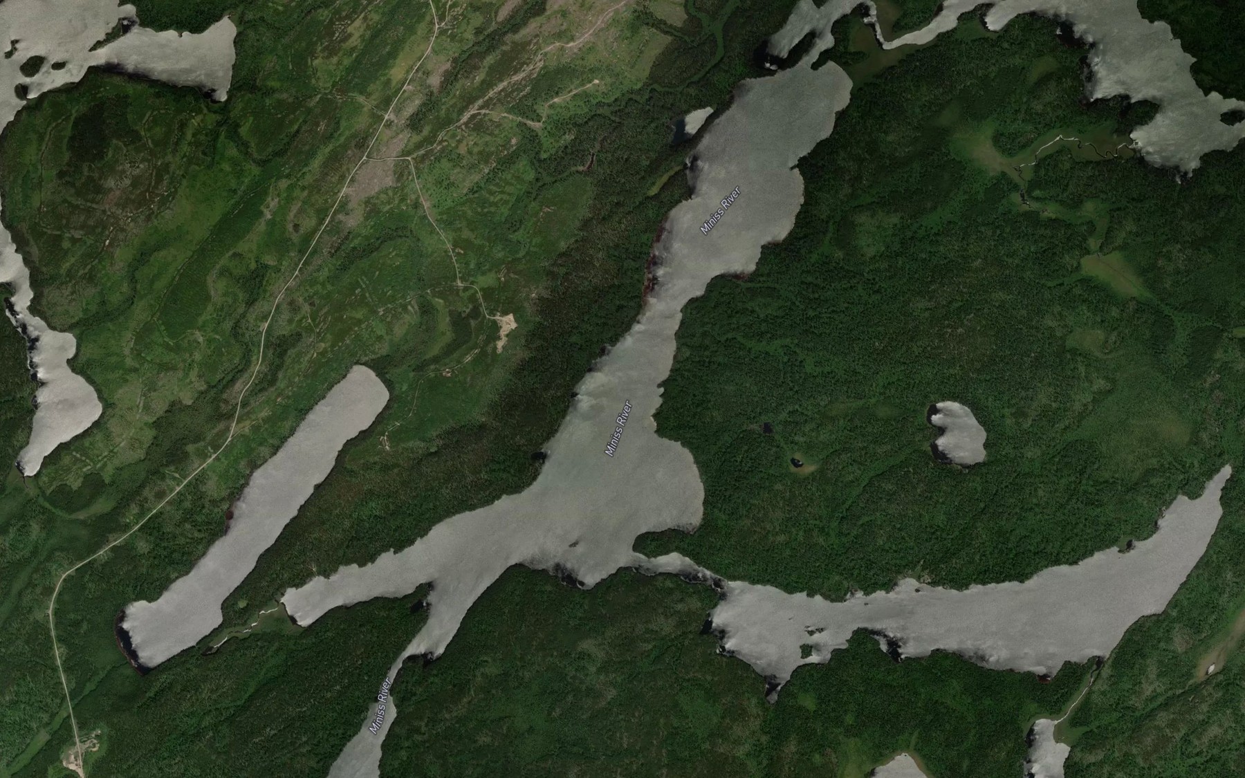 Satellite map of the Peg Lake