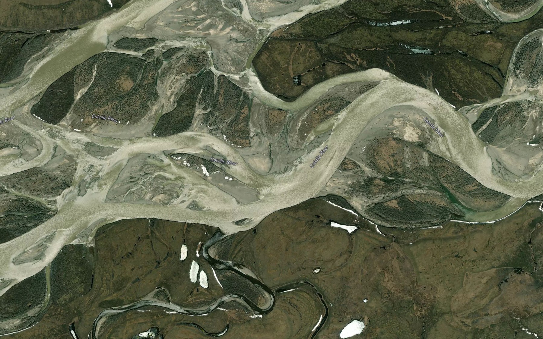 Satellite map of the Ninuluk Creek