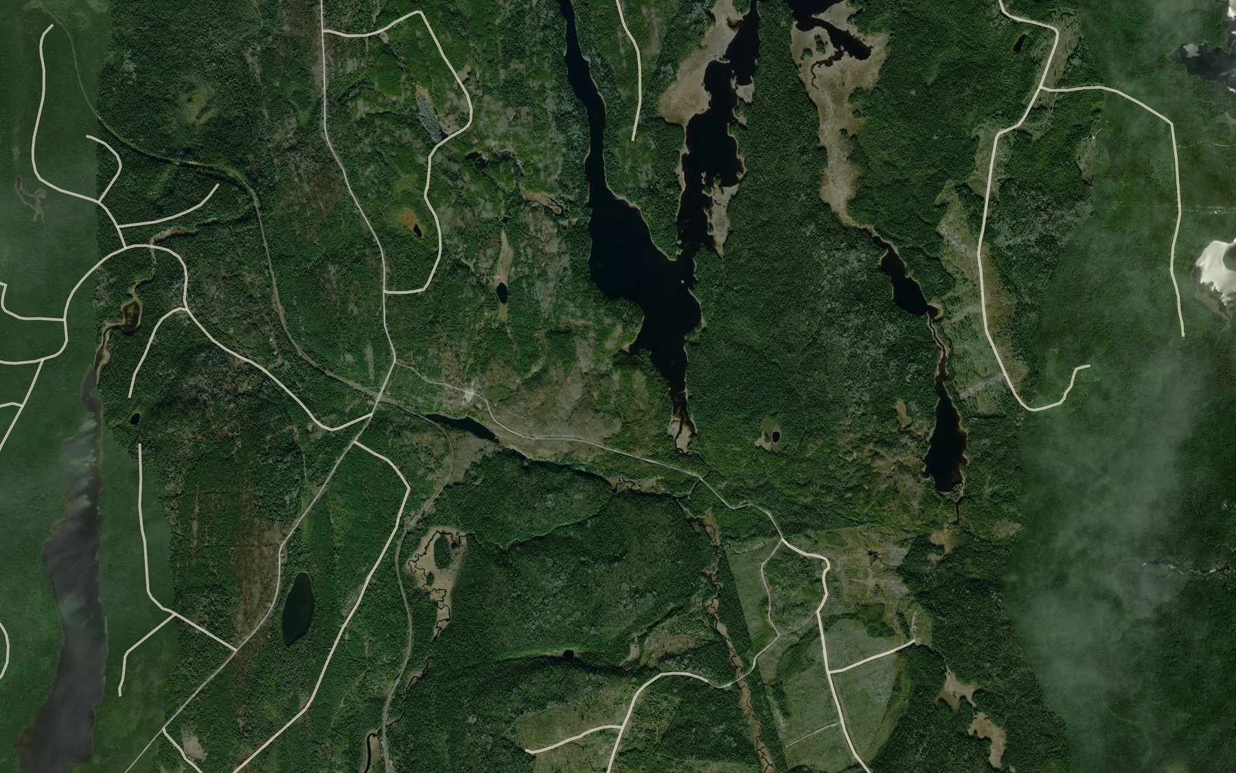 Satellite map of the Ahsine Creek