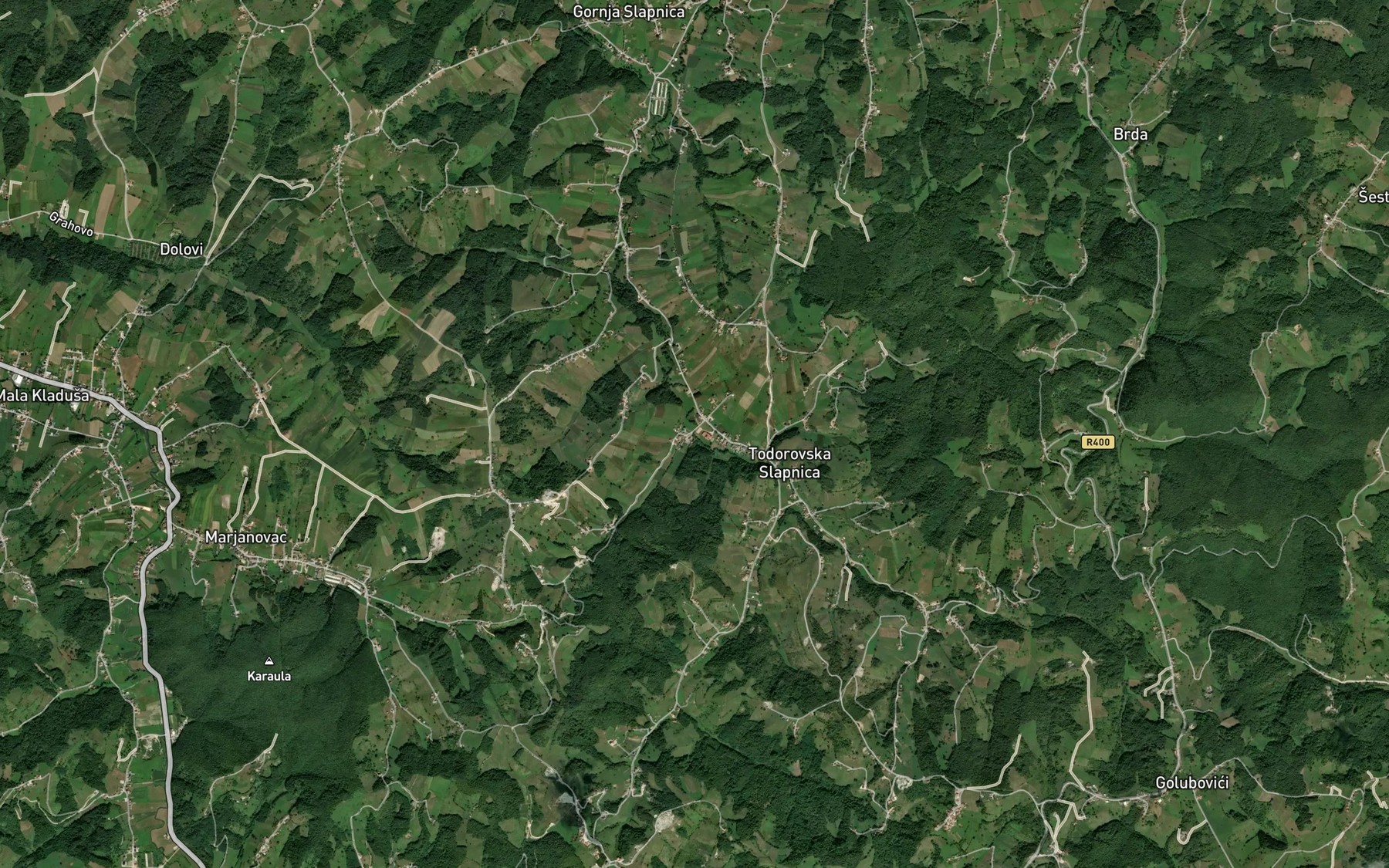 Satellite map of the Albegica Potok