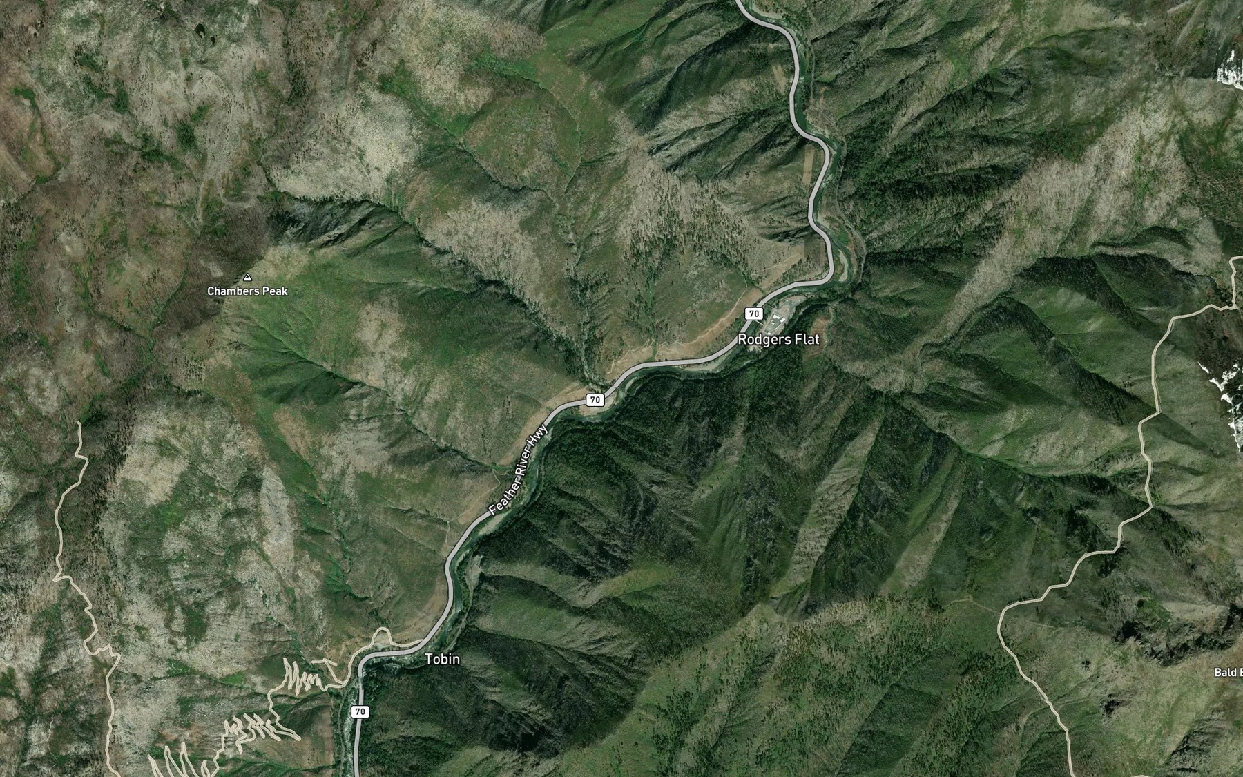 Satellite map of the Chambers Creek