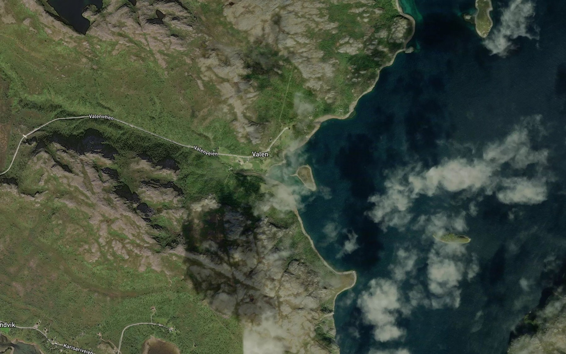Satellite map of the Valen