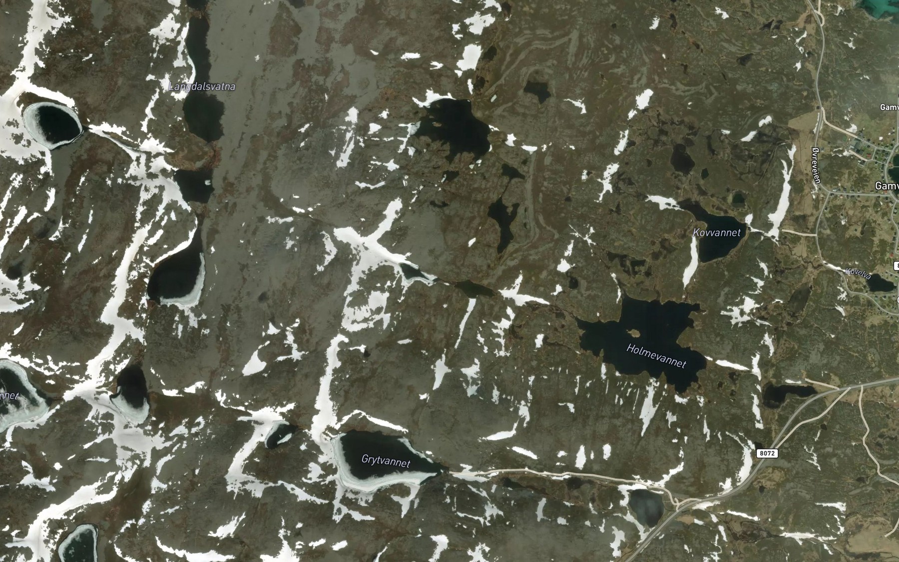 Satellite map of the Astribakkvatnene