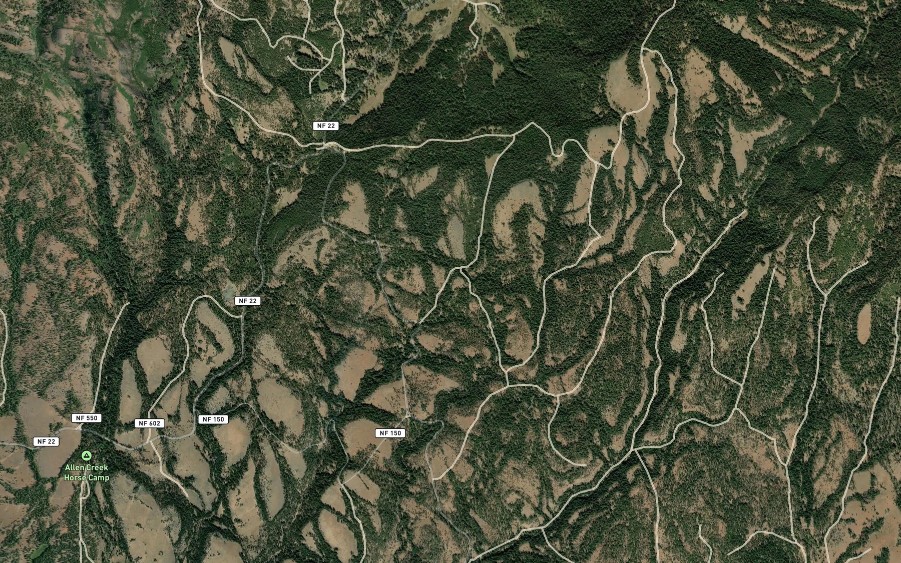 Satellite map of the Yellowjacket Reservoir