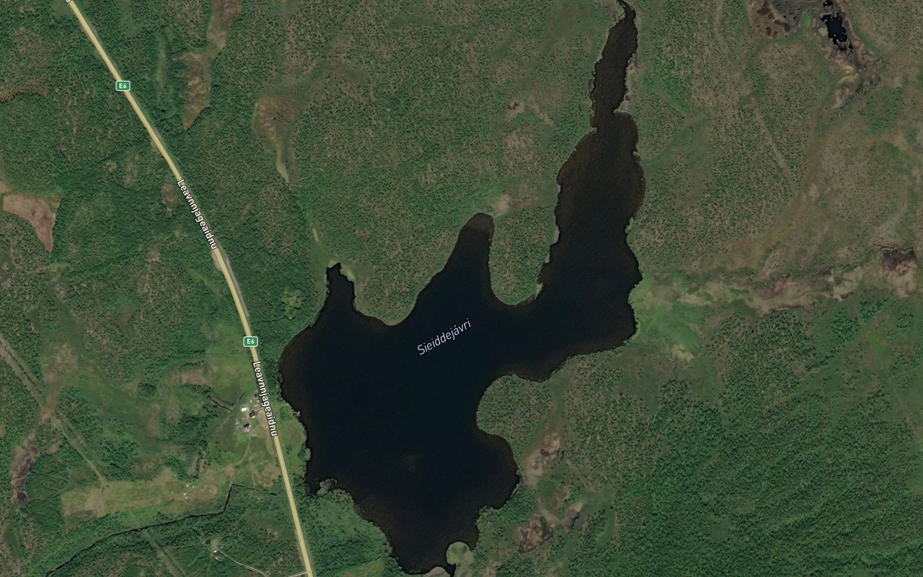 Satellite map of the Sieiddejavri