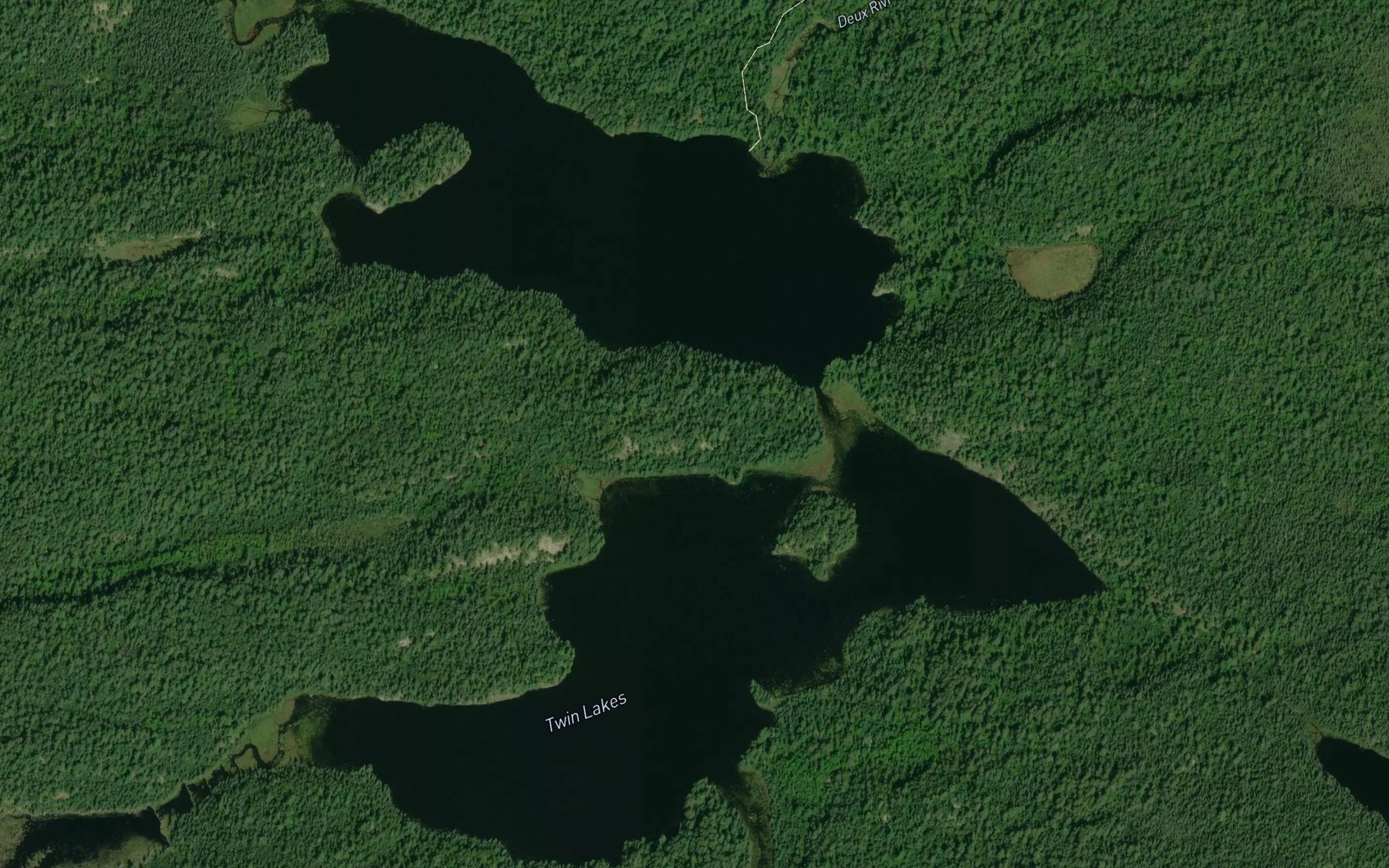 Satellite map of the Twin Lakes