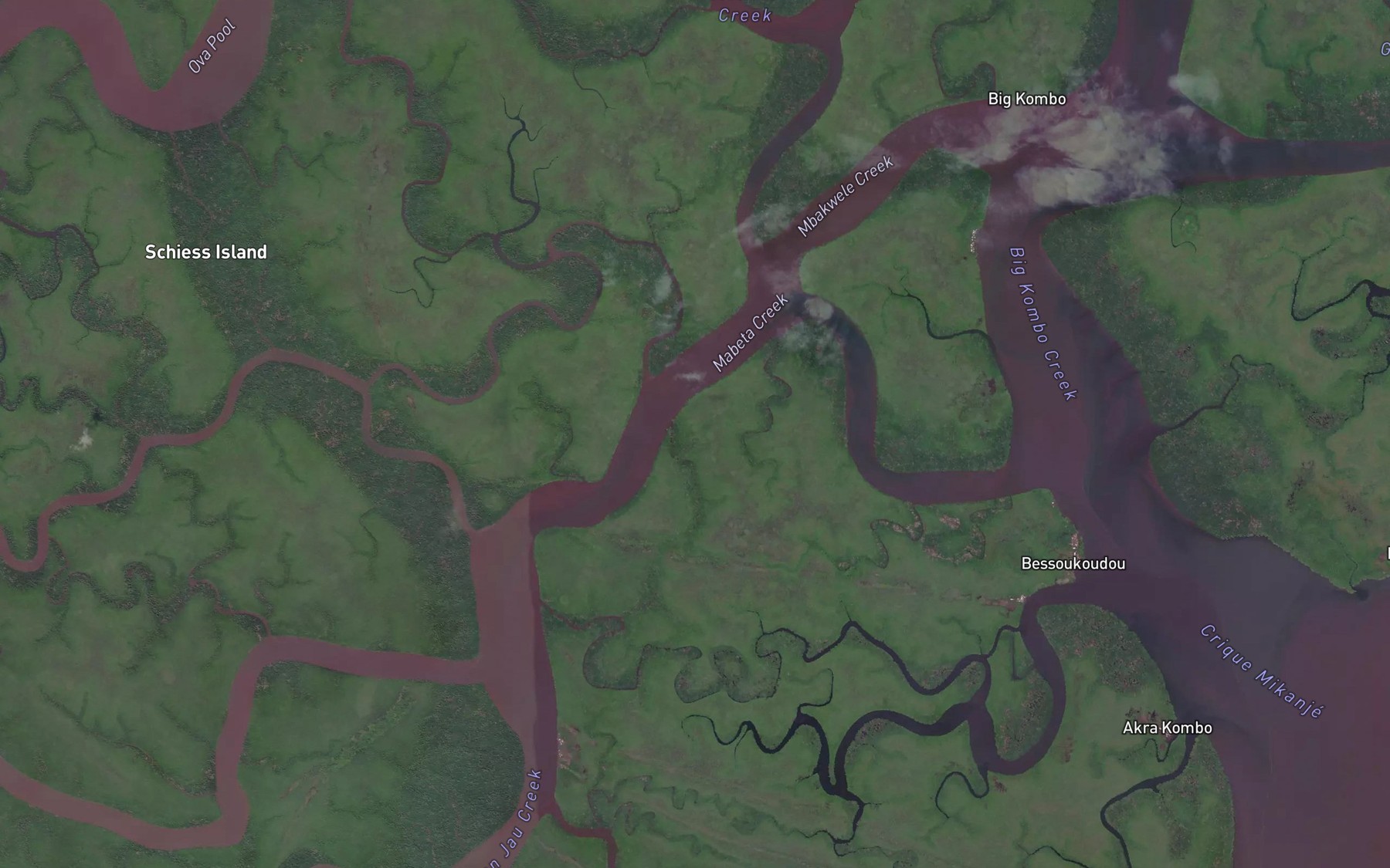 Satellite map of the Nyubanan Yau Creek