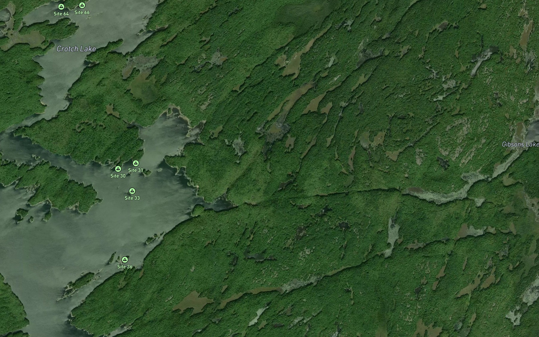 Satellite map of the Little Black Bay