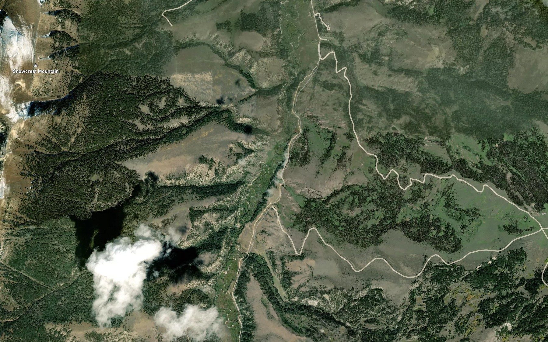 Satellite map of the Short Creek