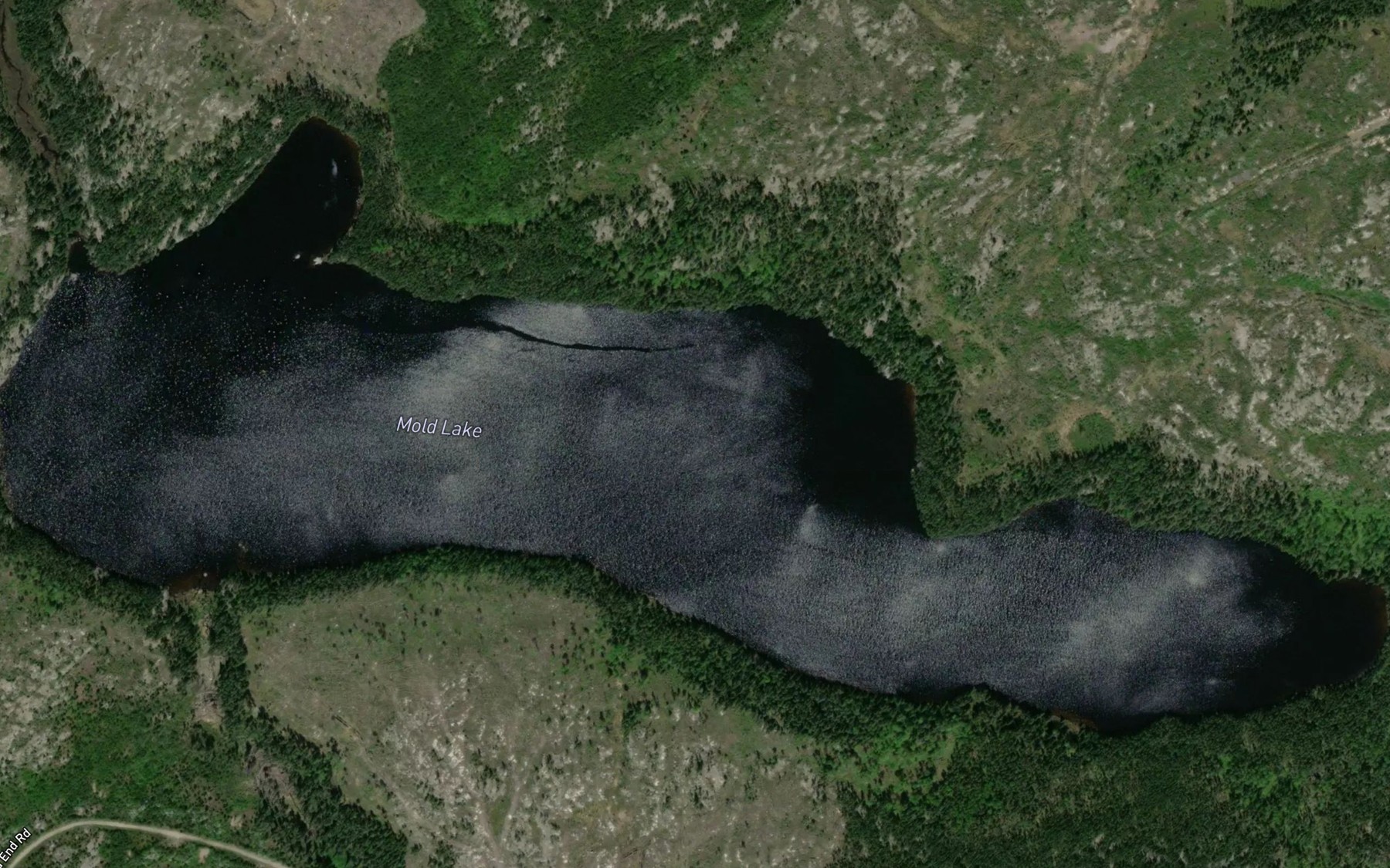 Satellite map of the Mold Lake