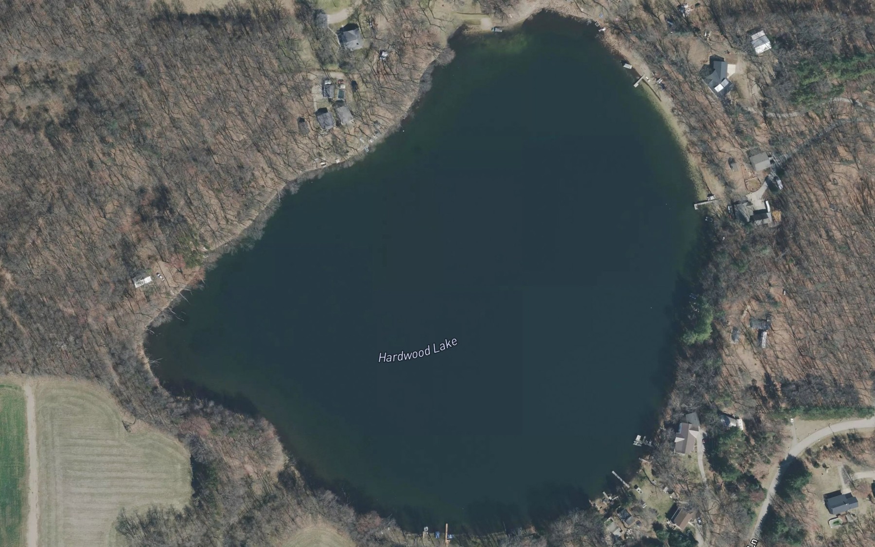 Satellite map of the Hardwood Lake