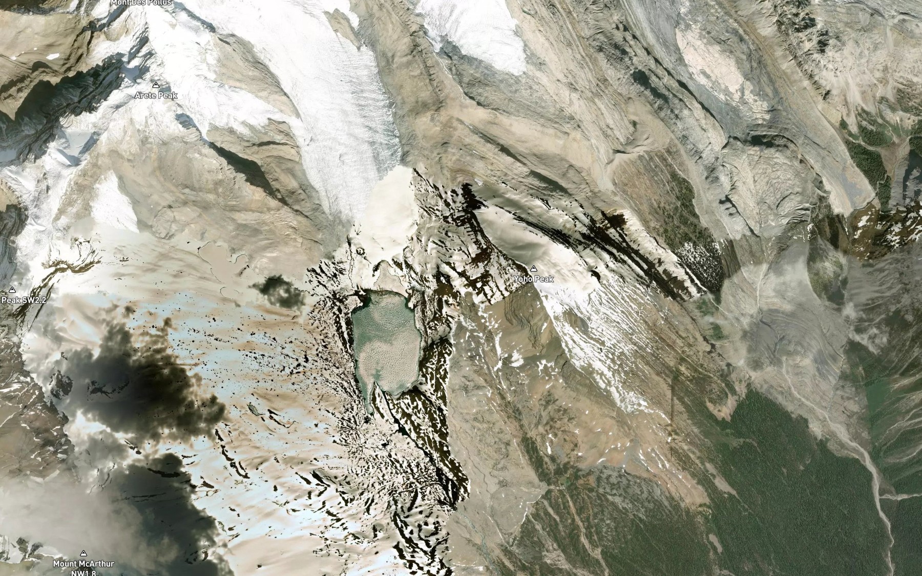 Satellite map of the Lateral Lake
