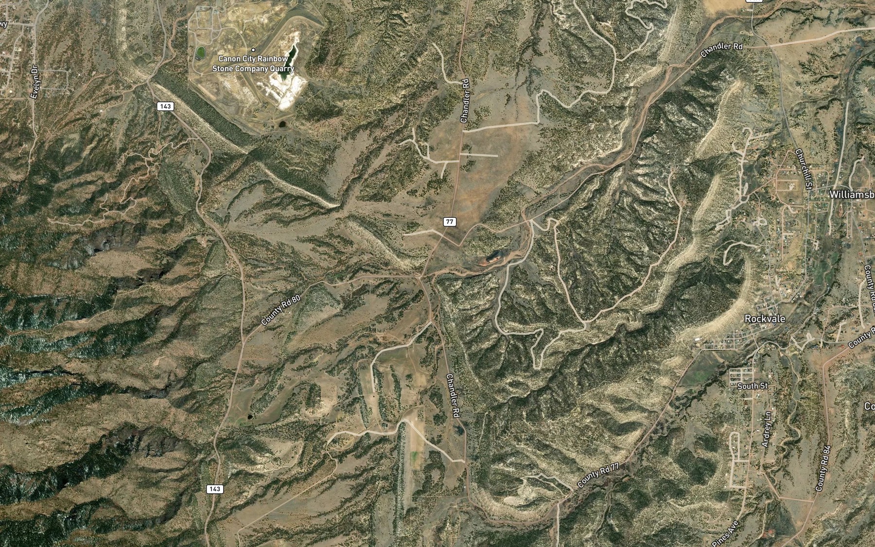 Satellite map of the North Cow Creek