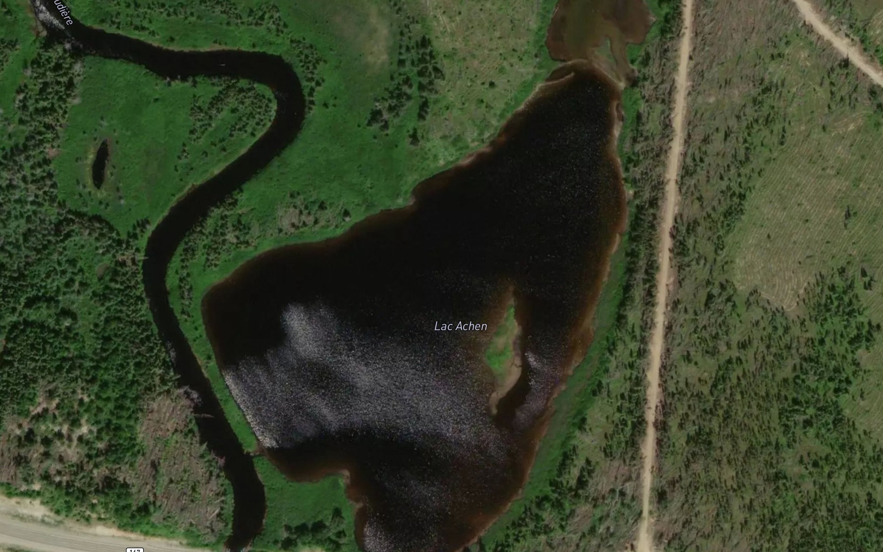 Satellite map of the Lac Achen