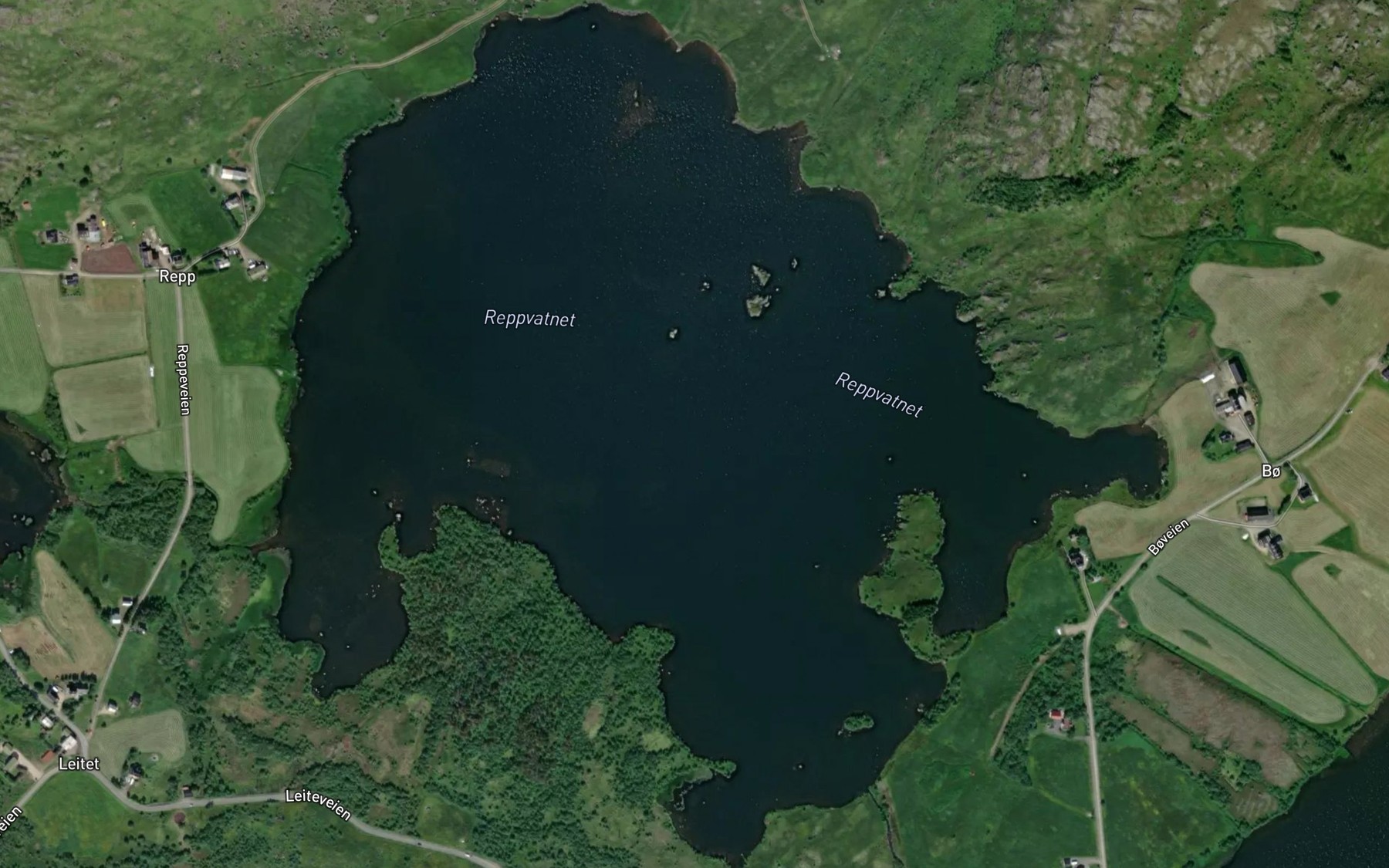 Satellite map of the Reppvatnet
