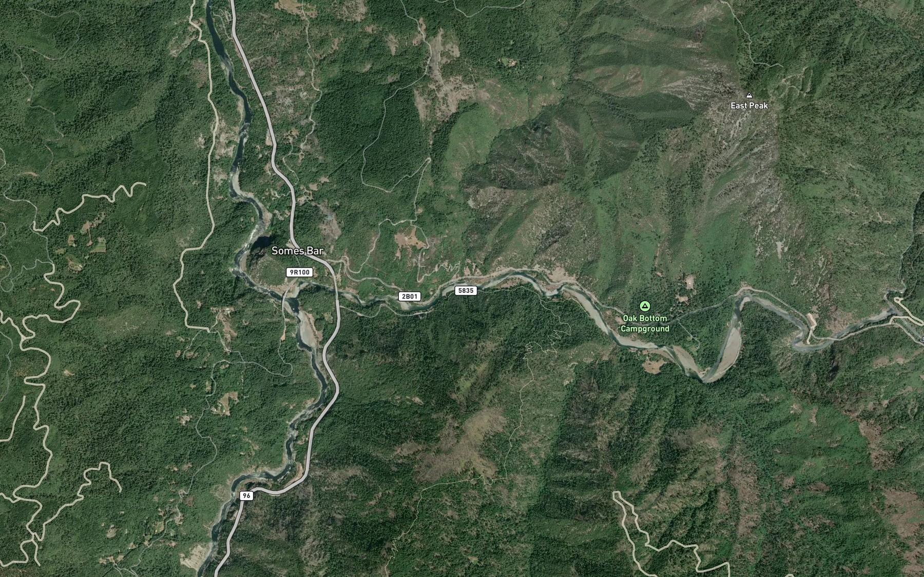 Satellite map of the Merrill Creek