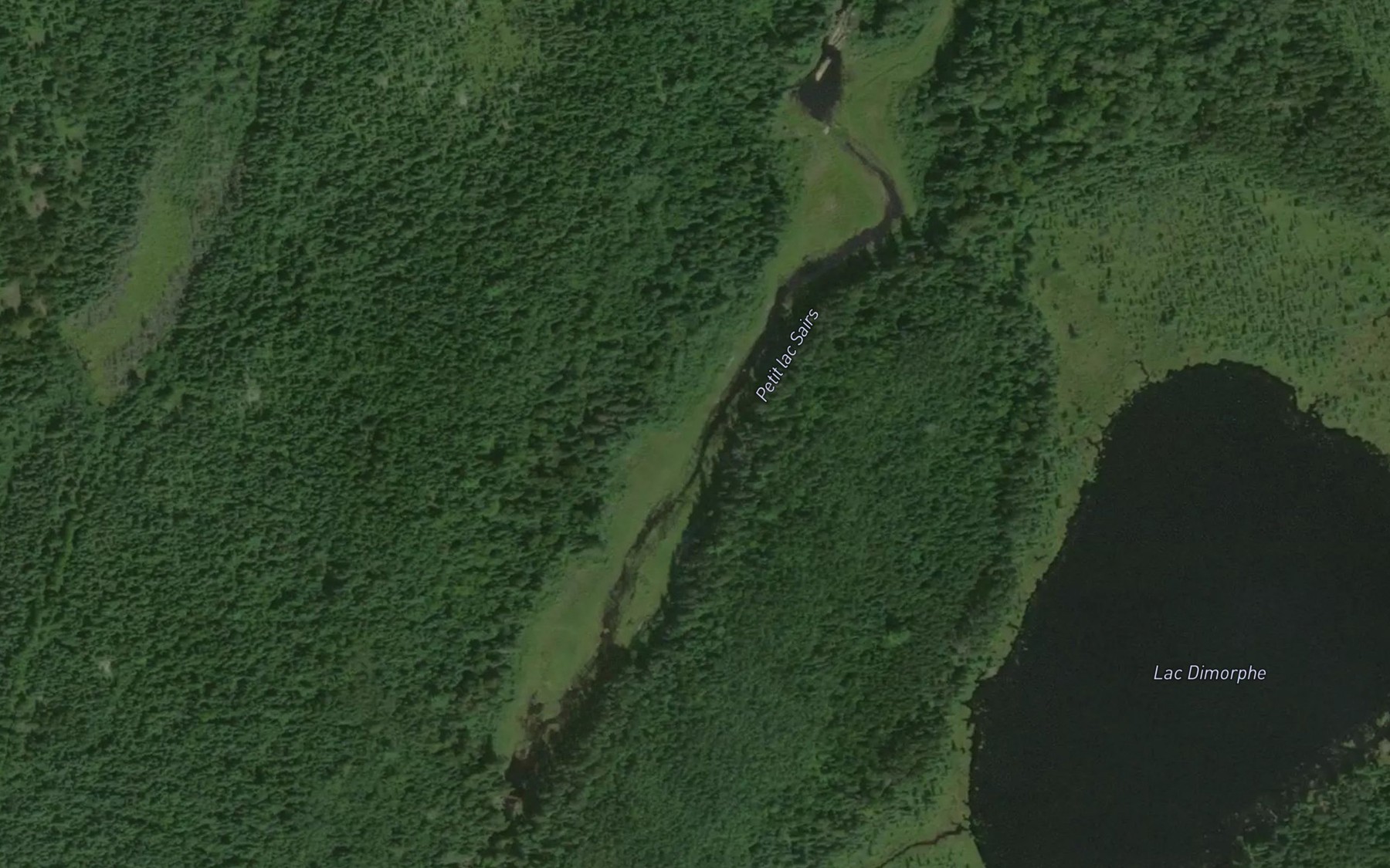 Satellite map of the Petit lac Sairs